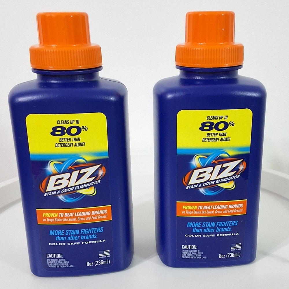 BIZ Stain & Odor Liquid Eliminator, Bundle Of 2, Color Safe Formula, 8 Oz., New